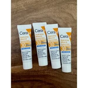 CeraVe Hydrating Mineral Sunscreen SPF 30 - 0.17 fl oz - Lot of 4
